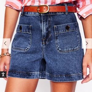 Boden Front Pocket Denim Shorts size 4 Dark Vintage